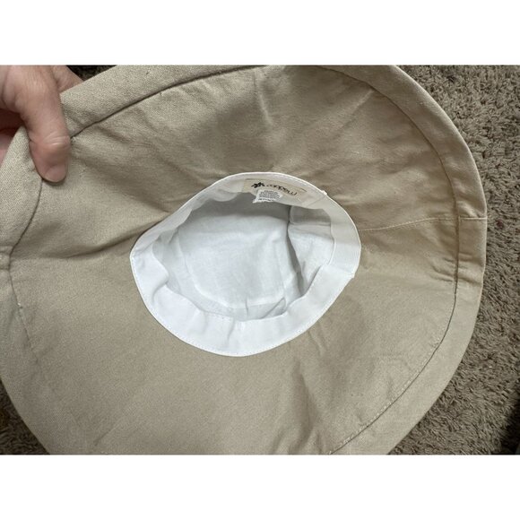 Cappelli Straworld Beige Linen Blend Bucket Hat One Size Lightweight Casual - Picture 3 of 6